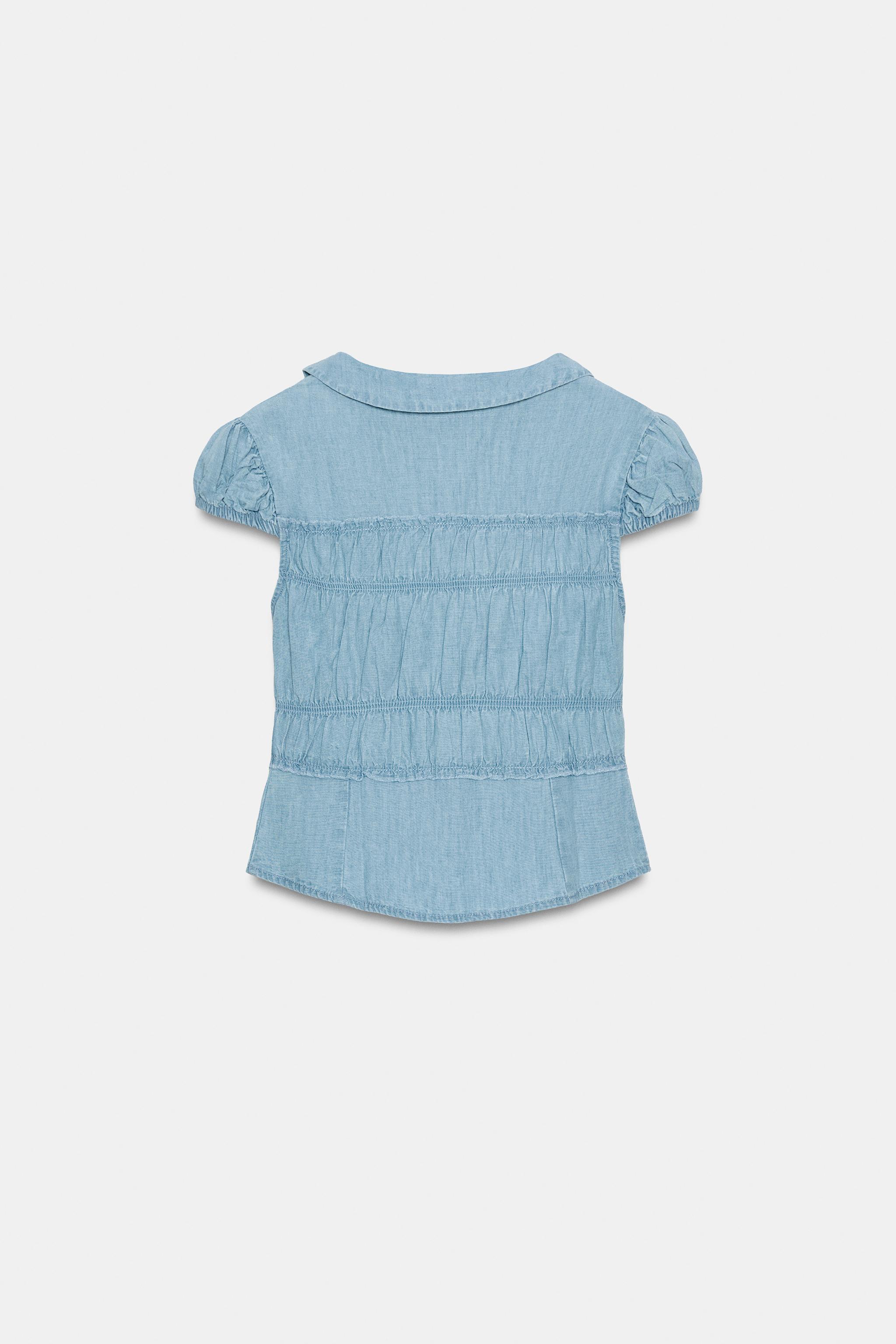 PETER PAN COLLAR RUCHED SHIRT